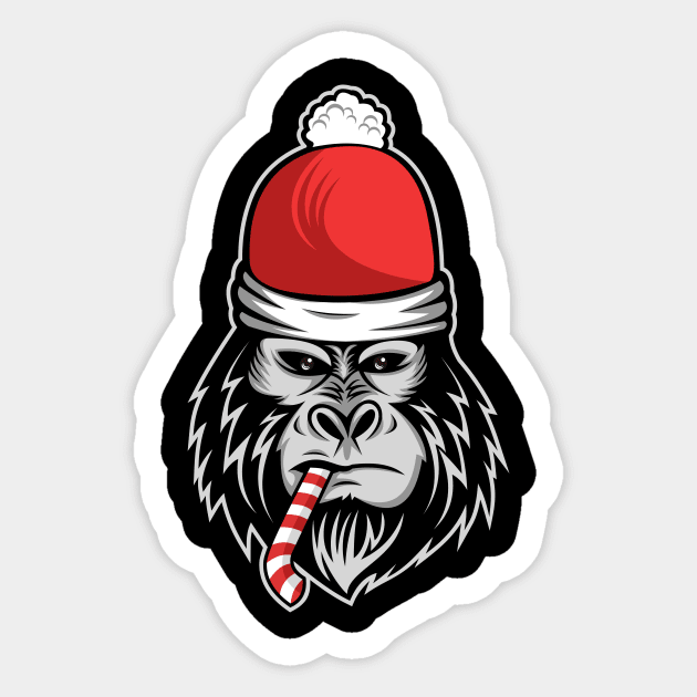 Christmas Gorilla Sticker by be yourself. design